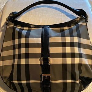 Burberry Beat Check Nylon Tote Handbag